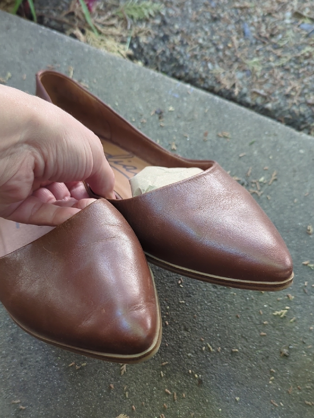 Zodiac women’s Brown leather Pointed Toe Slip-On Flats casual sz 10 - Picture 5 of 8